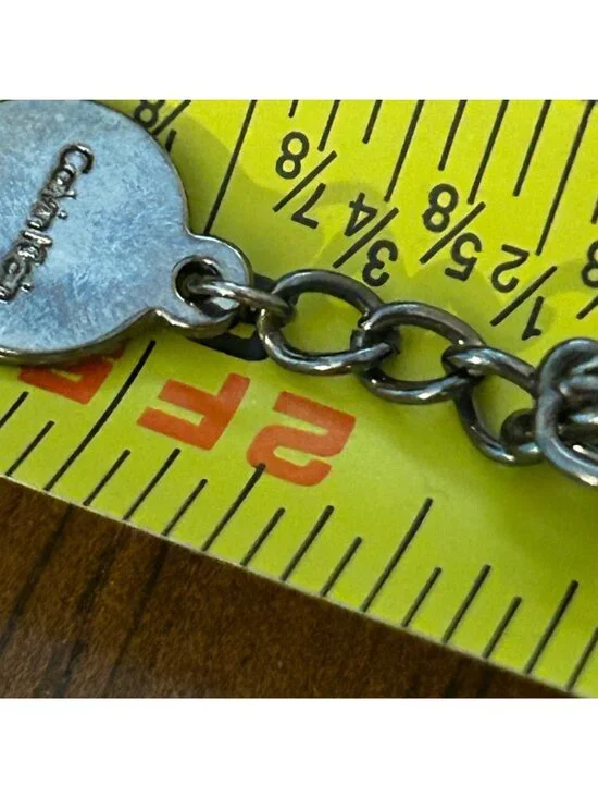 Calvin Klein Multi-Strand Layered Statement Necklace Gunmetal & Silver Chain Wit - Picture 10 of 11